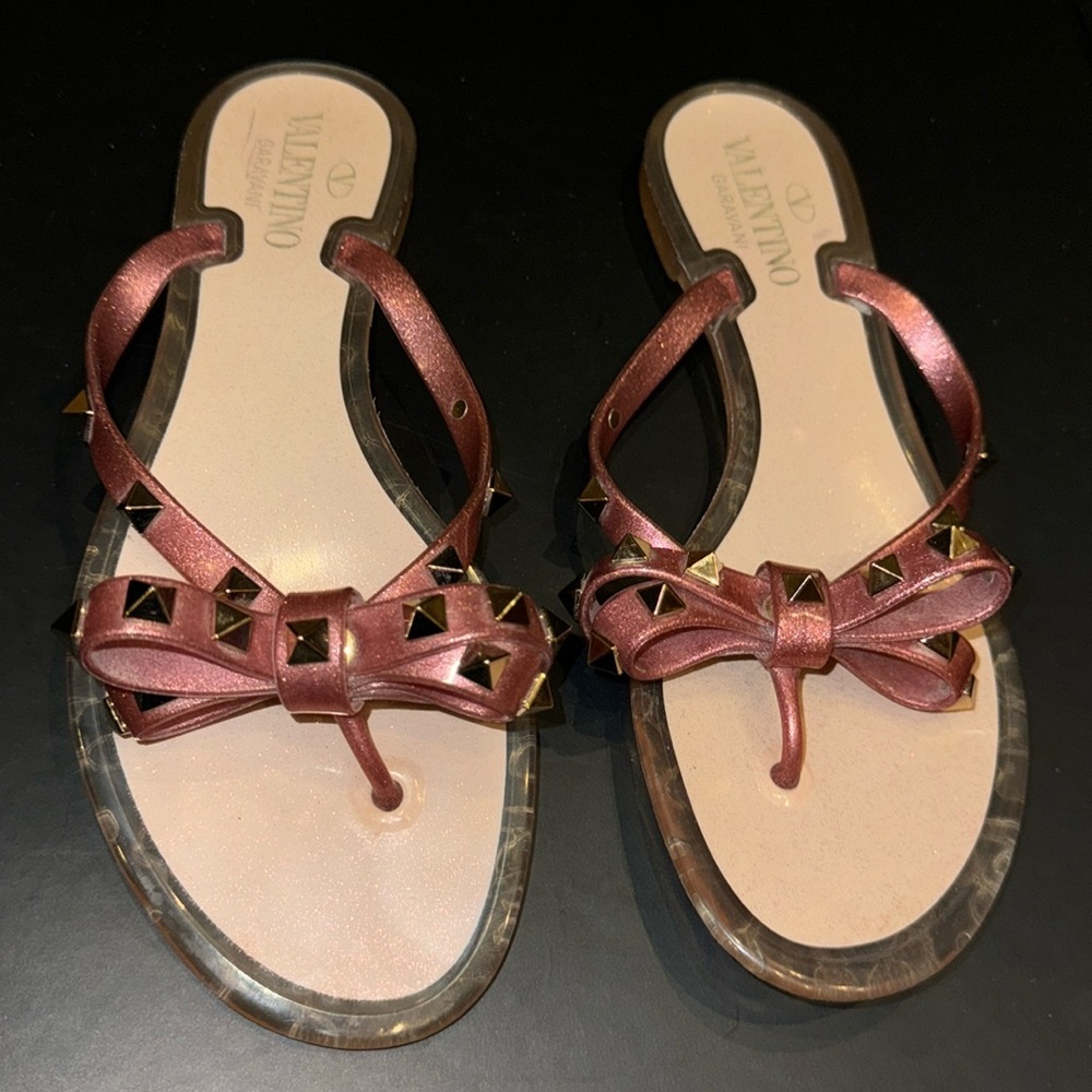 Valentino garavani pink glitter boxstuds